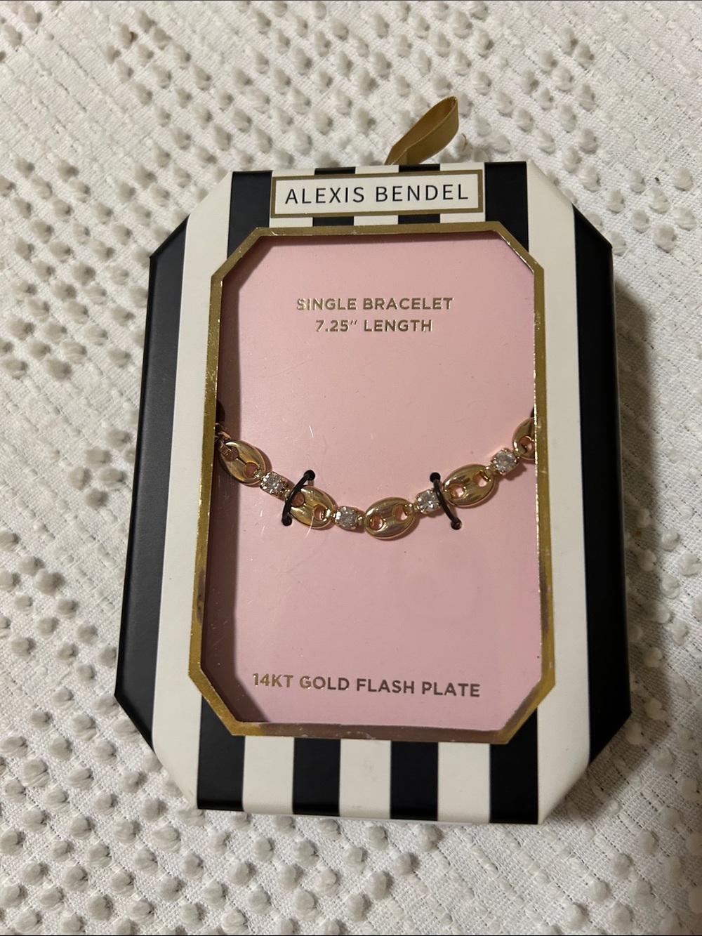 Alexis Bendel  Gold-Tone Pink Carded Bracelet - 14KT Gold Flash Plate